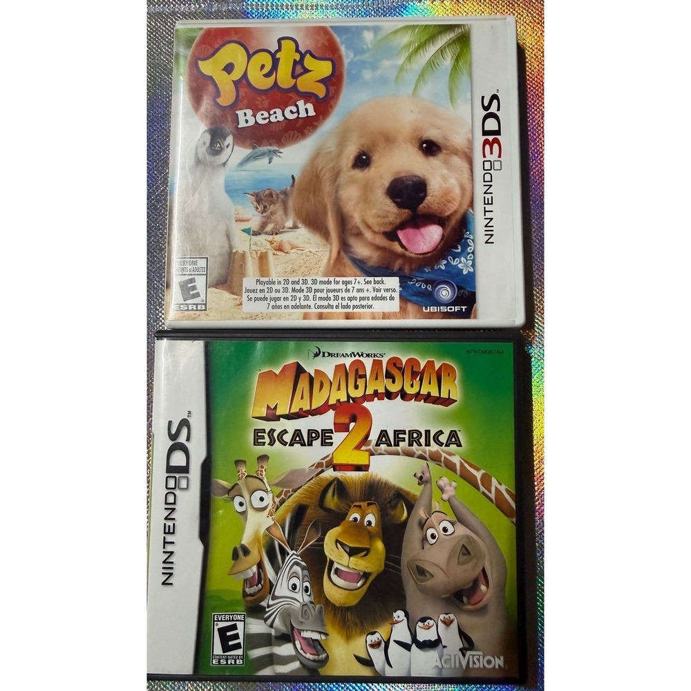 13 NINTENDO DS Madagascar & 3DS Petz Beach